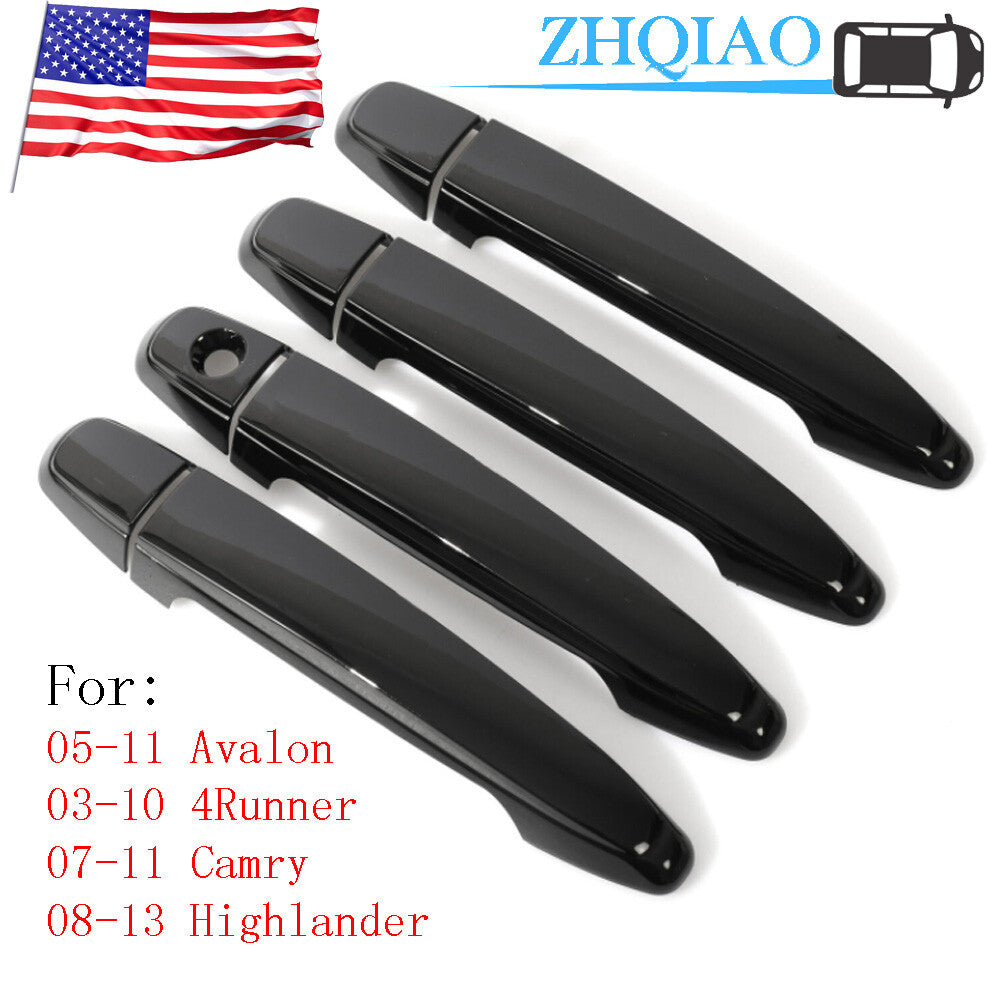 Gloss Black Door Handle Covers Trims For 05-11 for Avalon 03-10 4Runner 07-11 for Camry