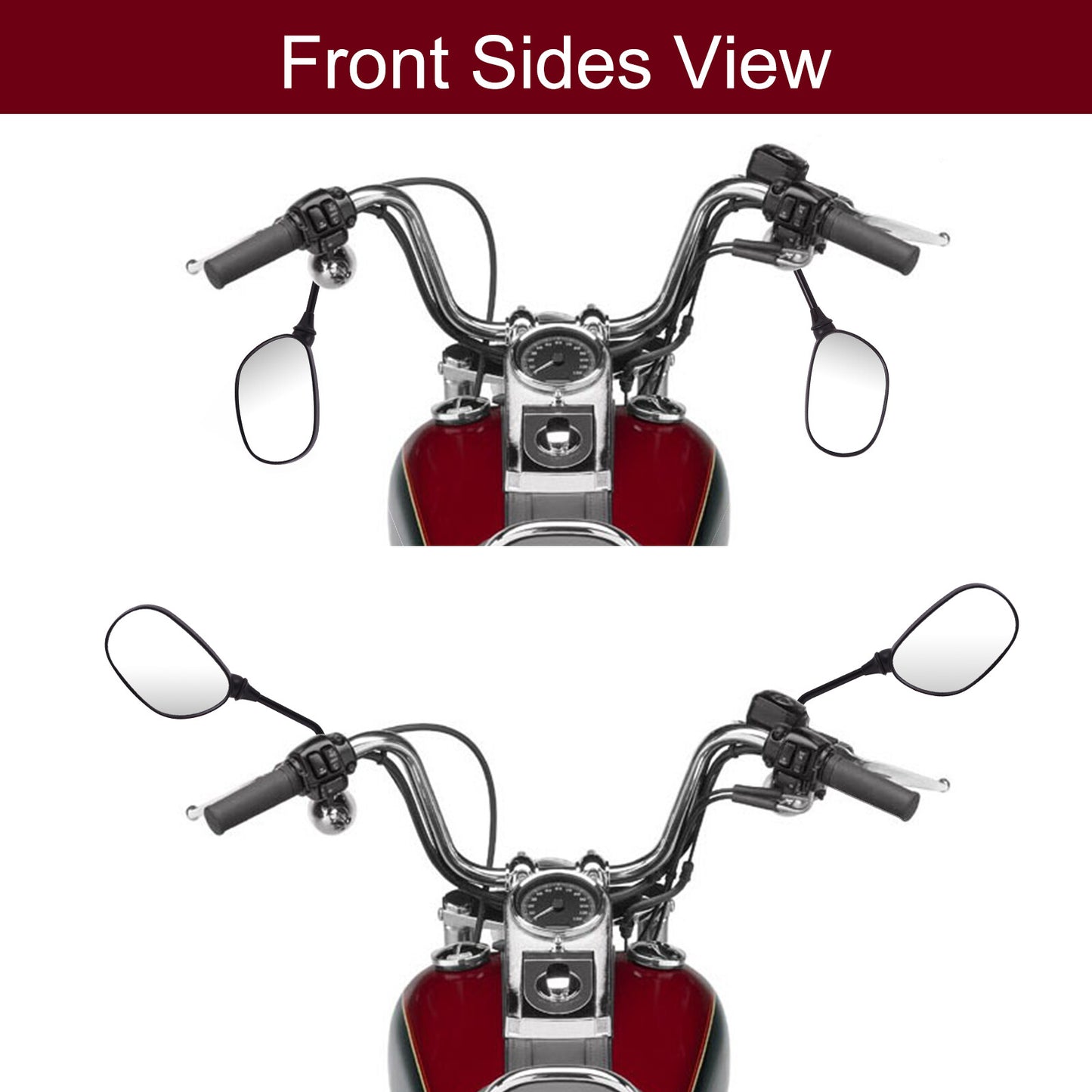 Universal Rear View Side Mirrors 7/8 Handlebar Mount for Suzuki for Kawasaki for Yamaha