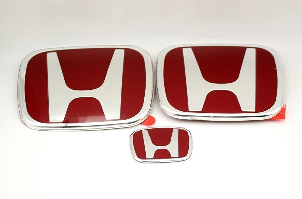 3-piece front and rear steering wheel badge set for 2016-21 for CIVIC Sedan Coupe 4Dr JDM