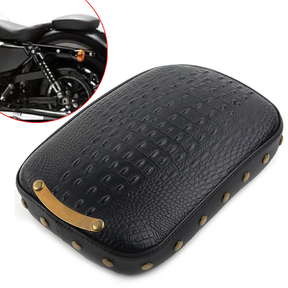 Passenger Rear Cushion for Seat 8 Suction Cup for Harley Bobber Cruiser Chopper BLK