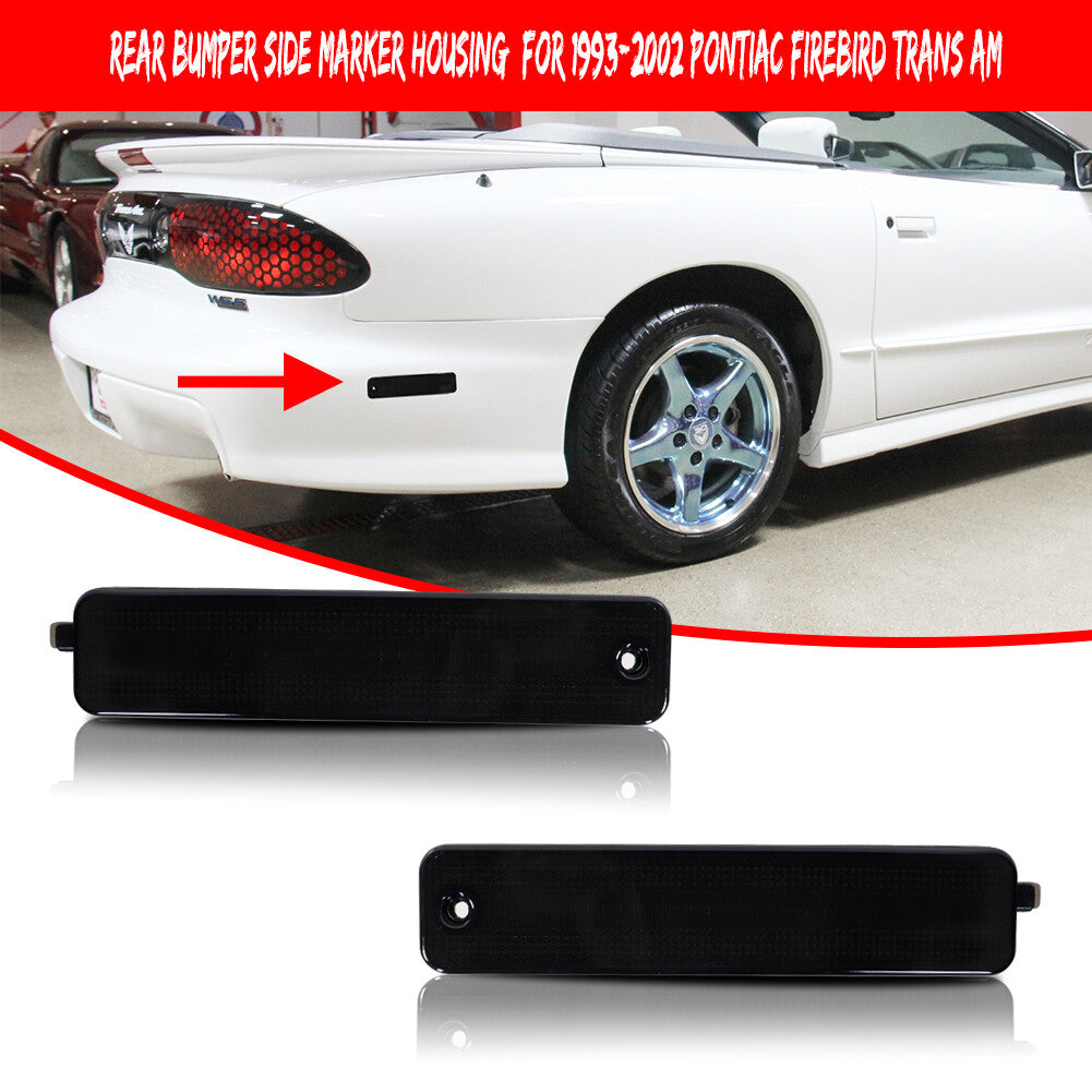 Suitable for 1993-2002 for Pontiac Firebird Smoked Rear Bumper Side Marker Light Housing Kit
