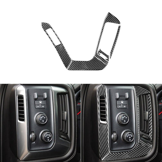 5Pcs Carbon Fiber Driver Side Air Vent Trim For Silverado for GMC for SIERRA 1204-2018