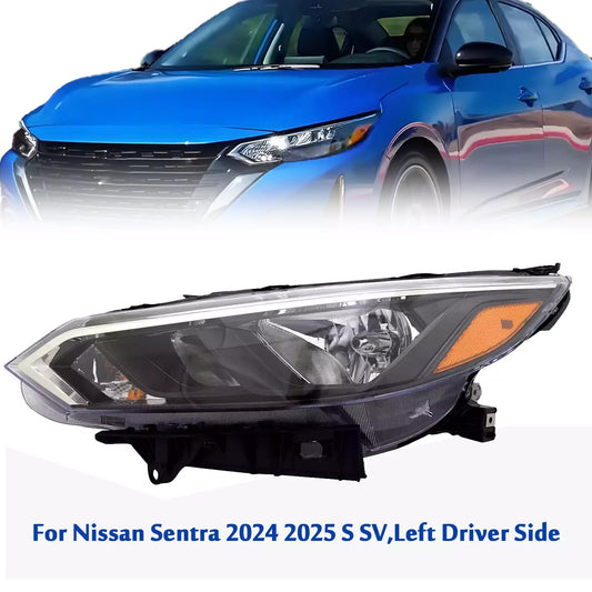 TYC Left Halogen Headlight for Nissan Sentra S/SV 2024-25 Model Replacement