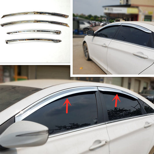 for Hyundai Sonata 2011-2014 Chrome Window Visor Vent Shades Sun Rain Guard