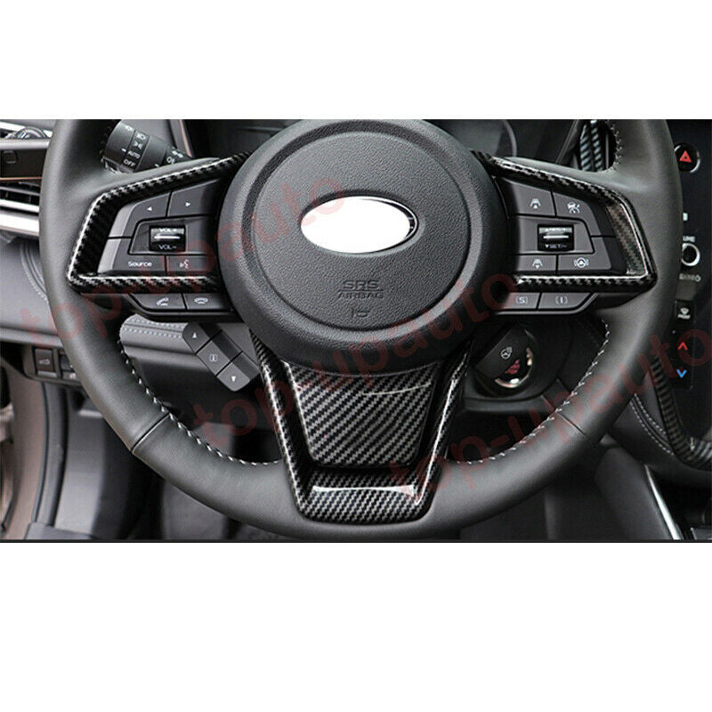 for Subaru Outback 2020-2023 Carbon Fiber Style Steering Wheel Frame Cover Trim
