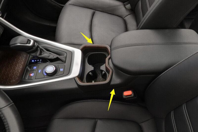 Black Wood Grain Middle Console Drinking Glass Trim 1X for Toyota RAV4 2019-2023