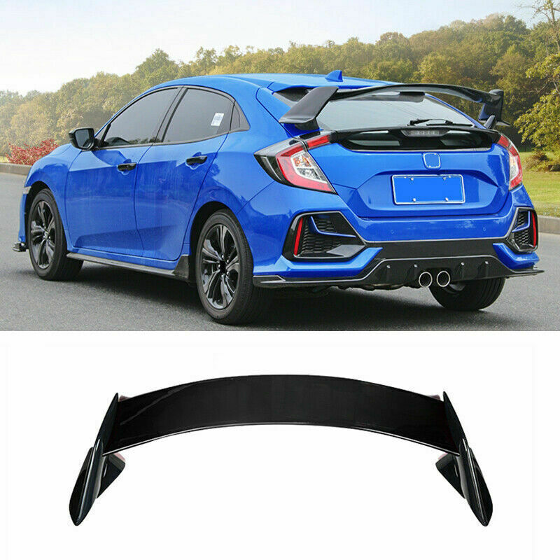 R Style Black Rear Trunk Spoiler Wing Cover for Honda for Civic 2017-2021 Hatchback