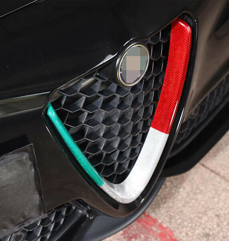 3Color Carbon Fiber Front V Shape Grille Trim Fit for Alfa Romeo for Stelvio 2017-22