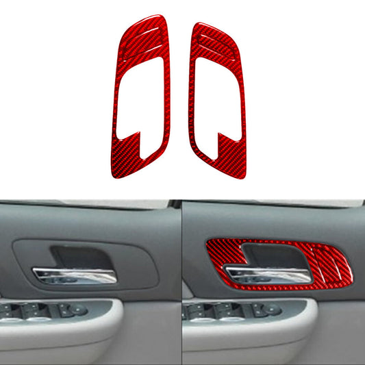 Red Carbon Fiber Front Door Handle Button Trim For Silverado/tahoe/ for sierra 07-14