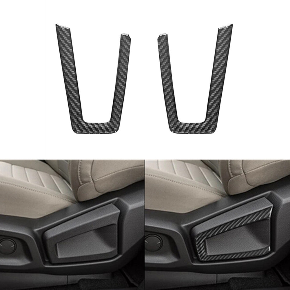 2Pcs Carbon Fiber for Seat Handle Outer Frame Cover Trim for Ford Ranger 2019-2022
