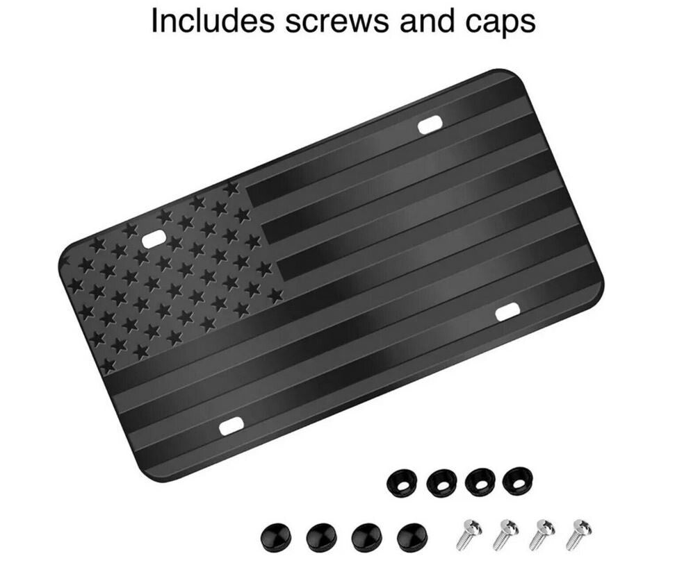 Black American flag car license plate cover, trunk boot, and rear cover for Toyota 12x6