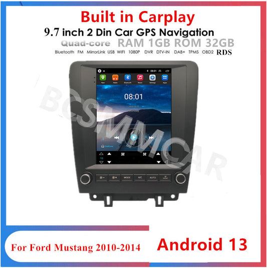 For Apple CarPlay Android 13 Car Stereo Radio GPS Fit For 2010-2014 for Ford for Mustang