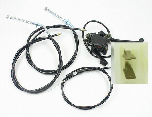 Dual Brake Thumb Throttle Cables Switch Lever Assy For 50CC 125CC ATV Quad 7/8