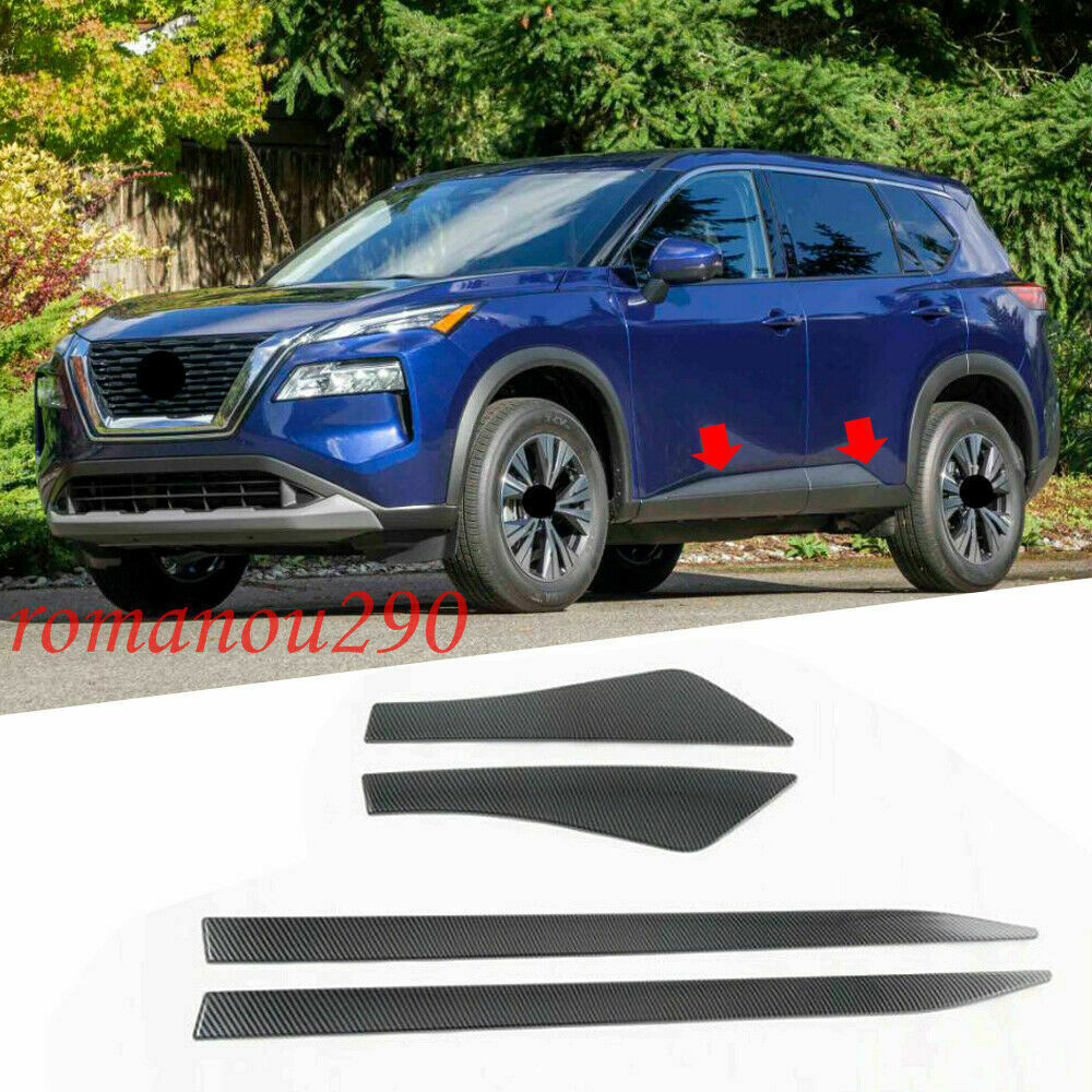 for Nissan Rogue 2021-2023 Carbon Color ABS Side Door Body Moulding Cover Trim