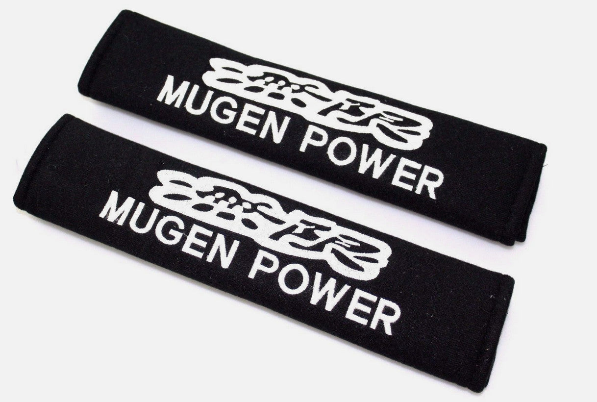2-Piece Car Safety for Seat Belt Covers and Shoulder Belt Pads in Black (Mugen) for Honda for Acura