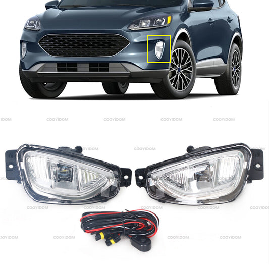 1 Set LED Fog Light Lamps W/Cover Bezel Switch Wire For 2020-2022 for Ford Escape
