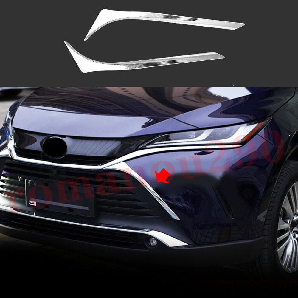 for Toyota Venza 2021-2023 ABS Chrome Front Grille Grill Molding Side Cover Trim