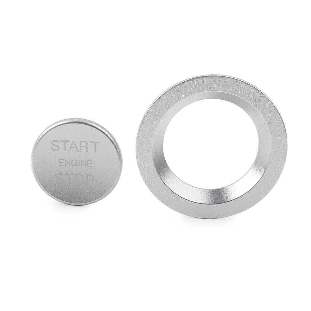 for Land Rover for Jaguar Ignition Silver Keyless Engine Push Start Button w/ Ring