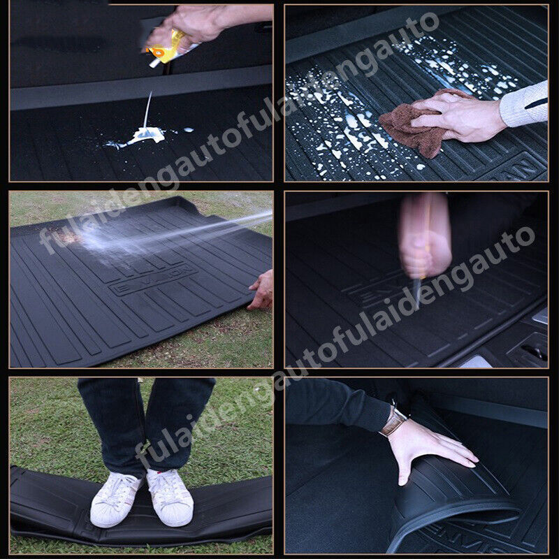 for Volvo S60 19-23 Black waterproof Rear Trunk Boot Liner Cargo Mat Floor Tray