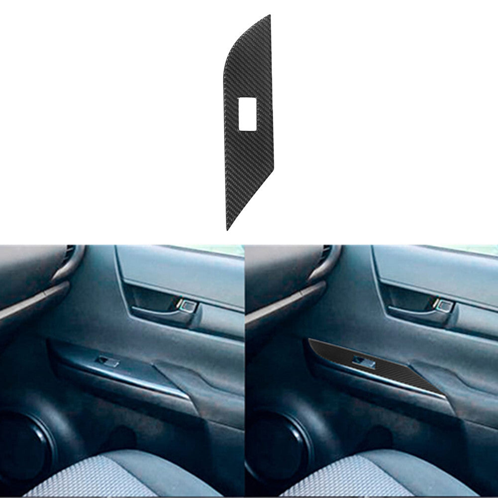 Carbon Fiber Passenger Door Lift Control Cover Trim for Toyota Hilux 2015-2021
