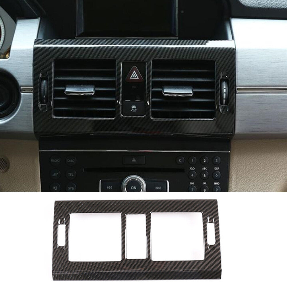 Carbon Fiber ABS Central Air Vent Outlet Trim for Mercedes-Benz GLK X204 2008-12
