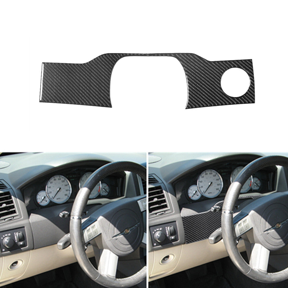 Carbon Fiber Steering Wheel Accent Cover Trim Fit for Chrysler 300 2005-2007