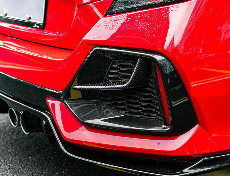 for Honda for Civic Hatchback 2016-2021 Carbon Fiber Rear Fog Lamp Light Strip Trim
