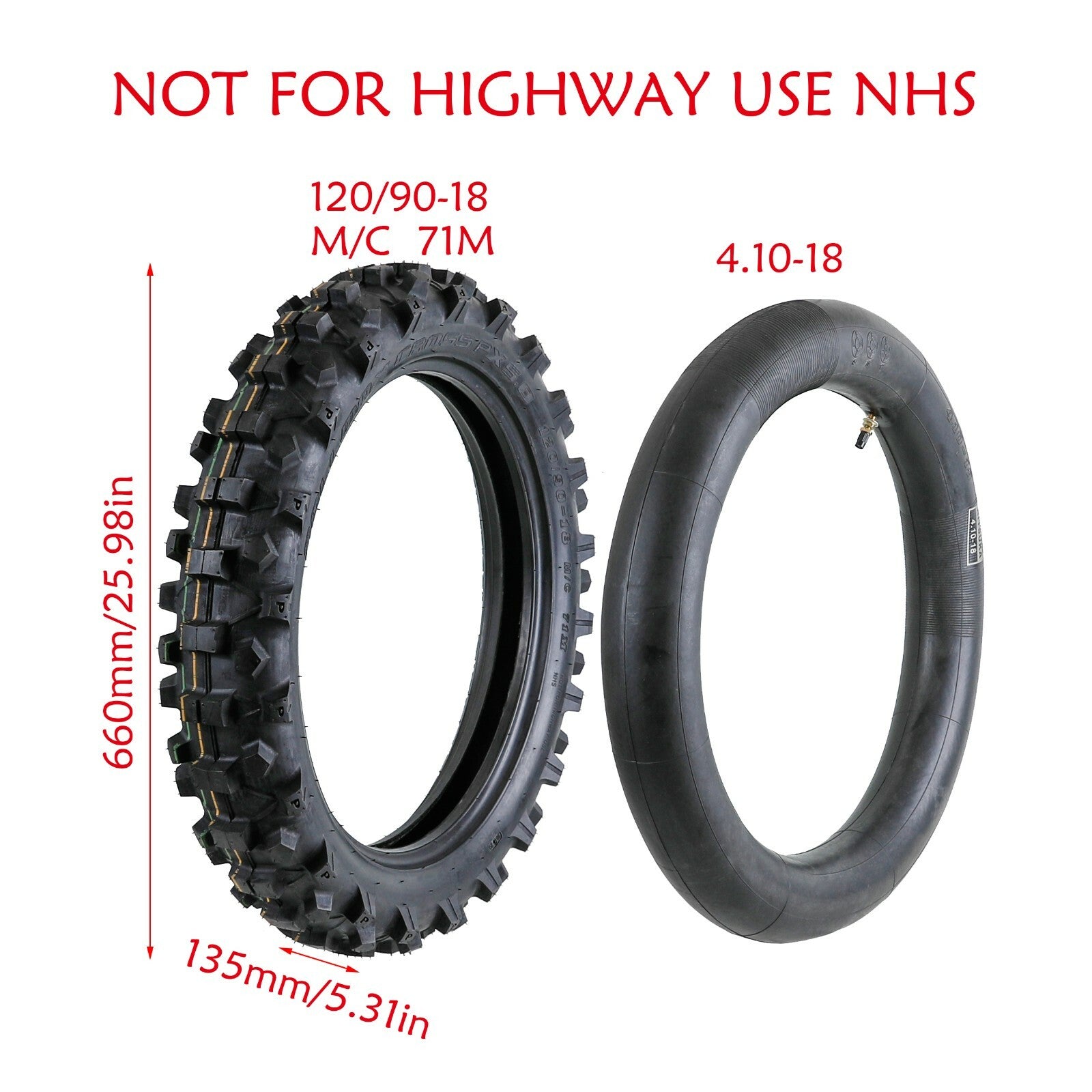 120/90-18 Motorcycle Tires and Tubes 4.60-18 for Dirt Pit Bikes for Honda CRF250L XR650L