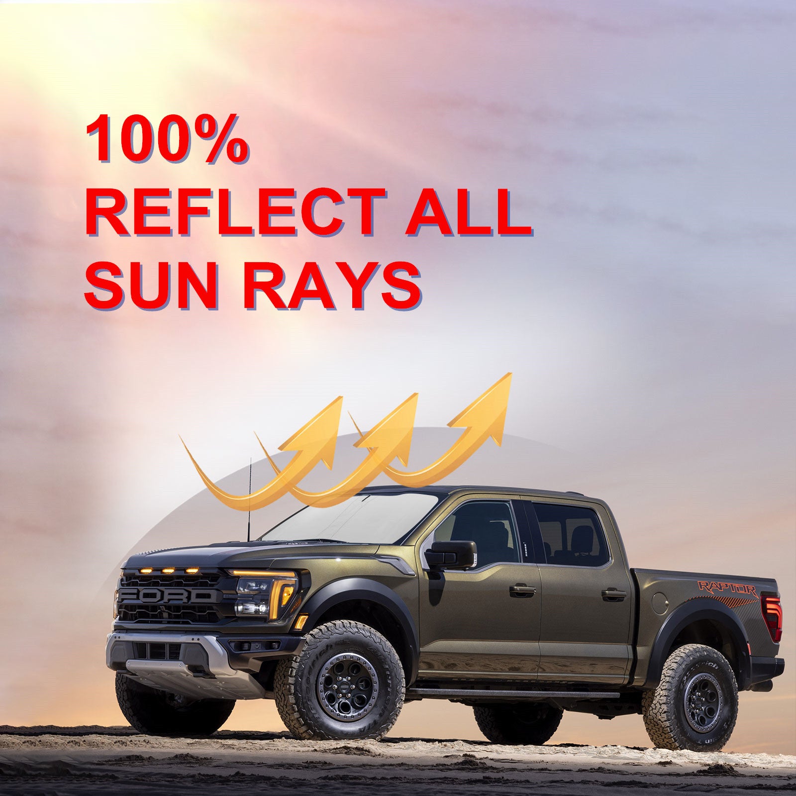 For 2021-2024 for Ford F150 Cab Front Windshield Sun Shade UV Block Cover Accessory