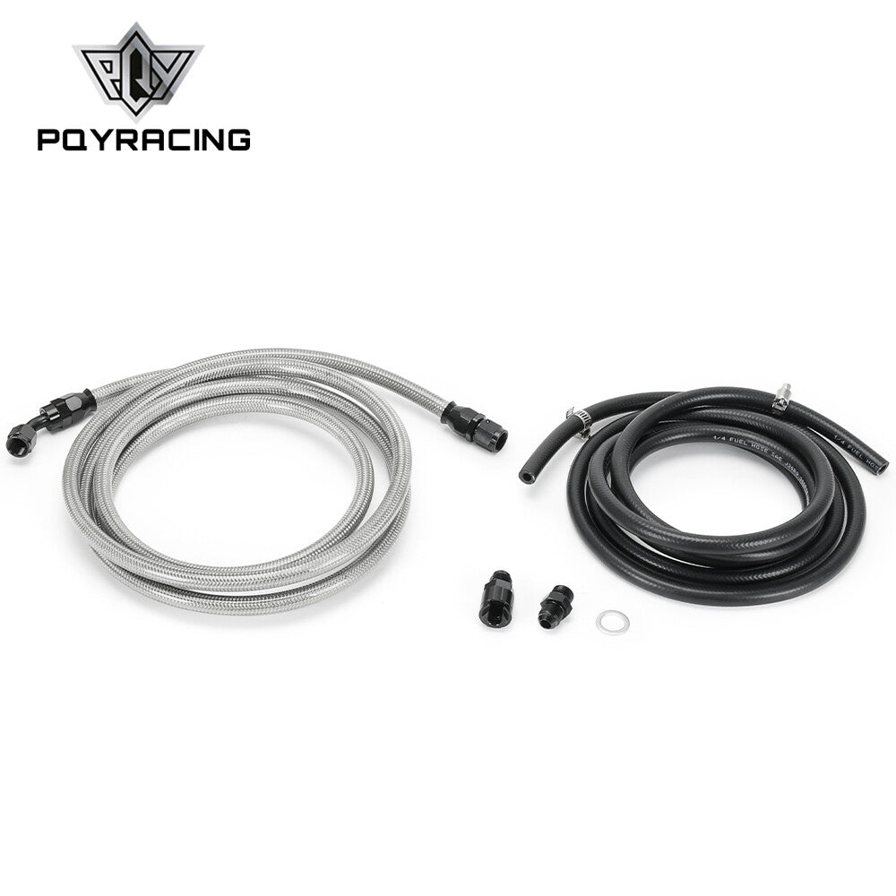 For 96-00 for Civic 4dr Sedan Black Stainless Steel Fuel Feed Line  Rubber Return
