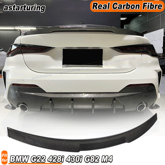 Fit for BMW G22 428i 430i G82 M4 2020-24 Real Carbon Rear Trunk Spoiler Wing Lip