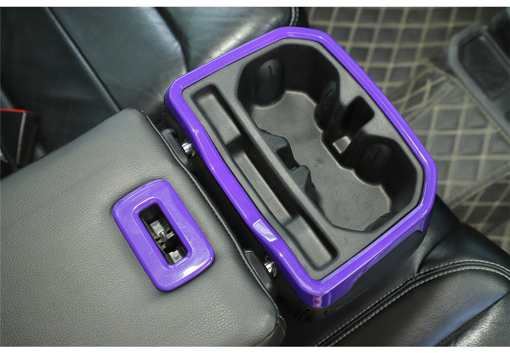 Purple ABS Rear Armrest Water Cup Holder Panel Trim for Jeep for Wrangler JL 2018-22
