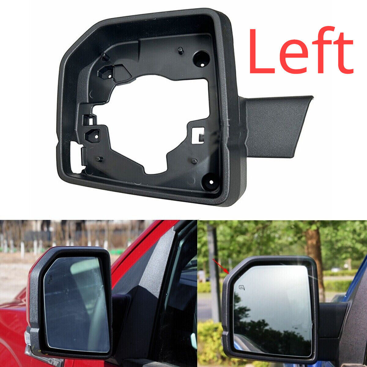 for Ford F-150 F150 2015-2020 Left Side Wing Mirror Frame Cover Base Holder Trim