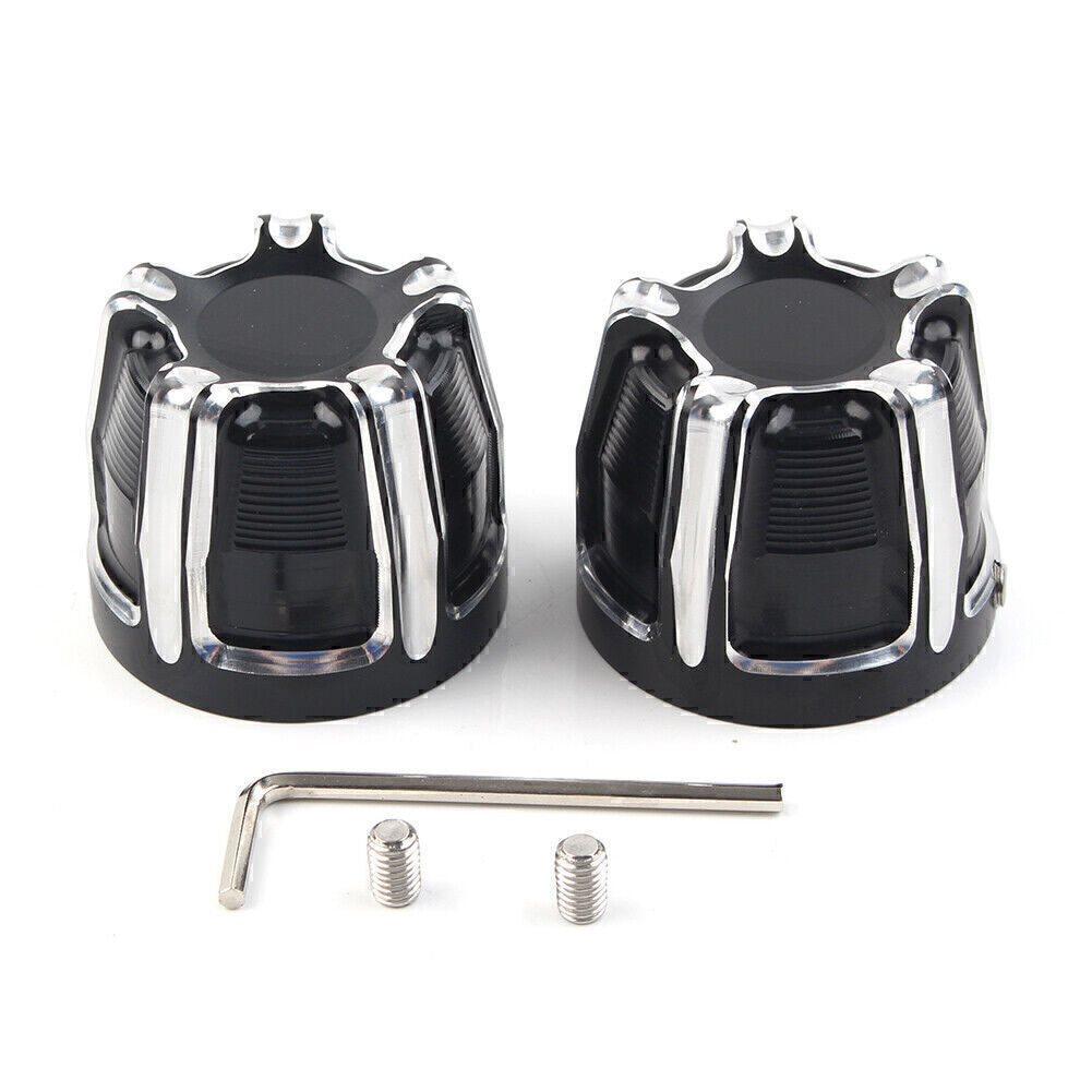 Front Axle Nut Cap Covers Fit for Harley Softail Touring Street Glide