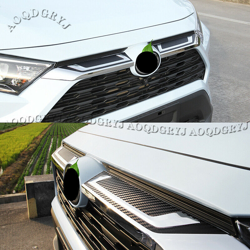 2X Chrome Front Bumper Grille Moulding Cover Trim for TOYOTA RAV4 2019-2021 2022