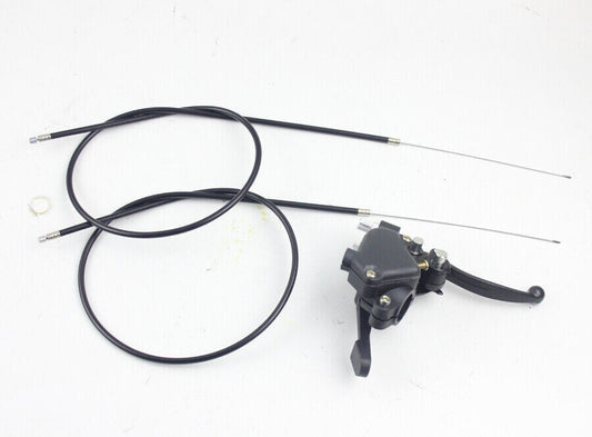Dual Brake Cables Thumb Throttle Lever for Mini 2 stroke ATV Quad 43cc 47cc 49c