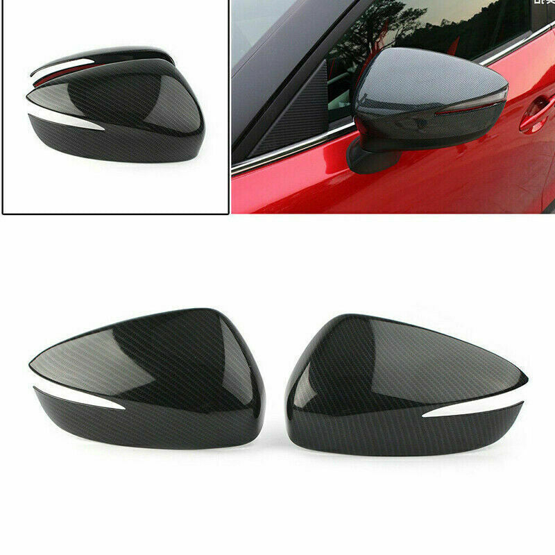 for Mazda CX-5 2015-2016 Carbon Fiber Door Mirror Overlay Rear View Cover Trim