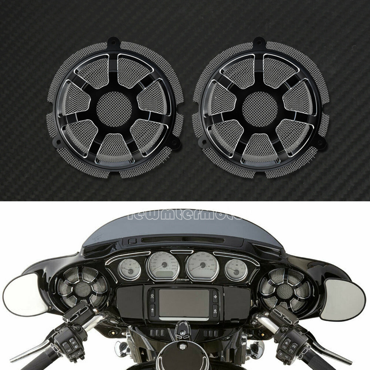 Contrast Cut Front Speaker Grill Masks Cover Fit for Harley Touring CVO 2014-19