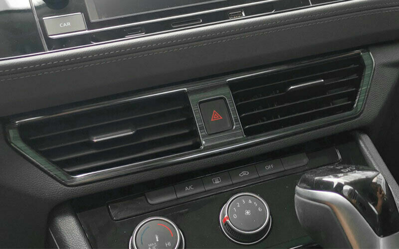Black Steel Central Console Outlet Vent Trim for Volkswagen for Jetta Mk7 2019-2021
