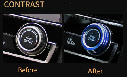 for Honda for Civic 10Th 16-20 Blue Aluminum Console AC Button Control Ring Trim