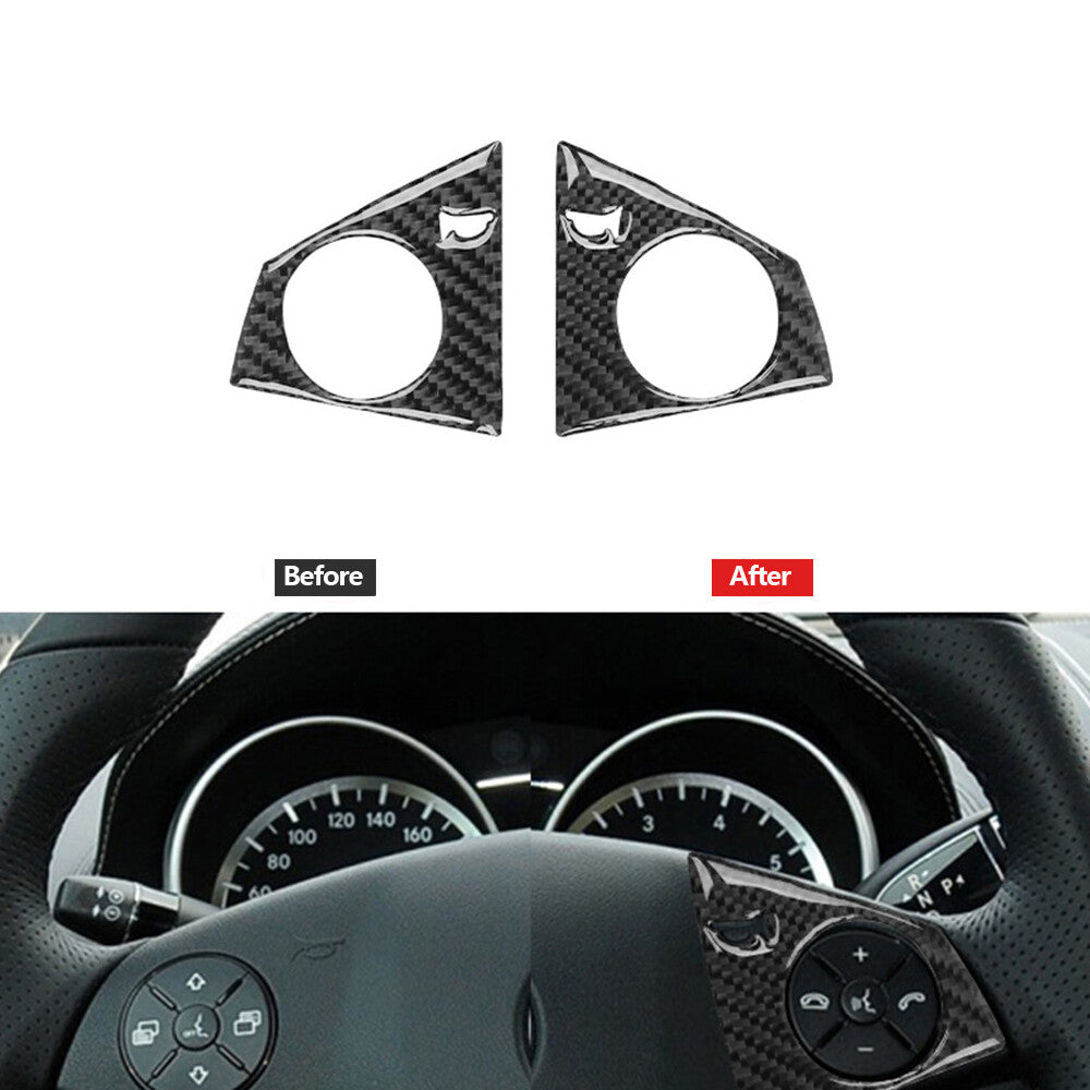 Carbon fiber steering wheel button trim for Mercedes-Benz M-Class W164 2006-2011