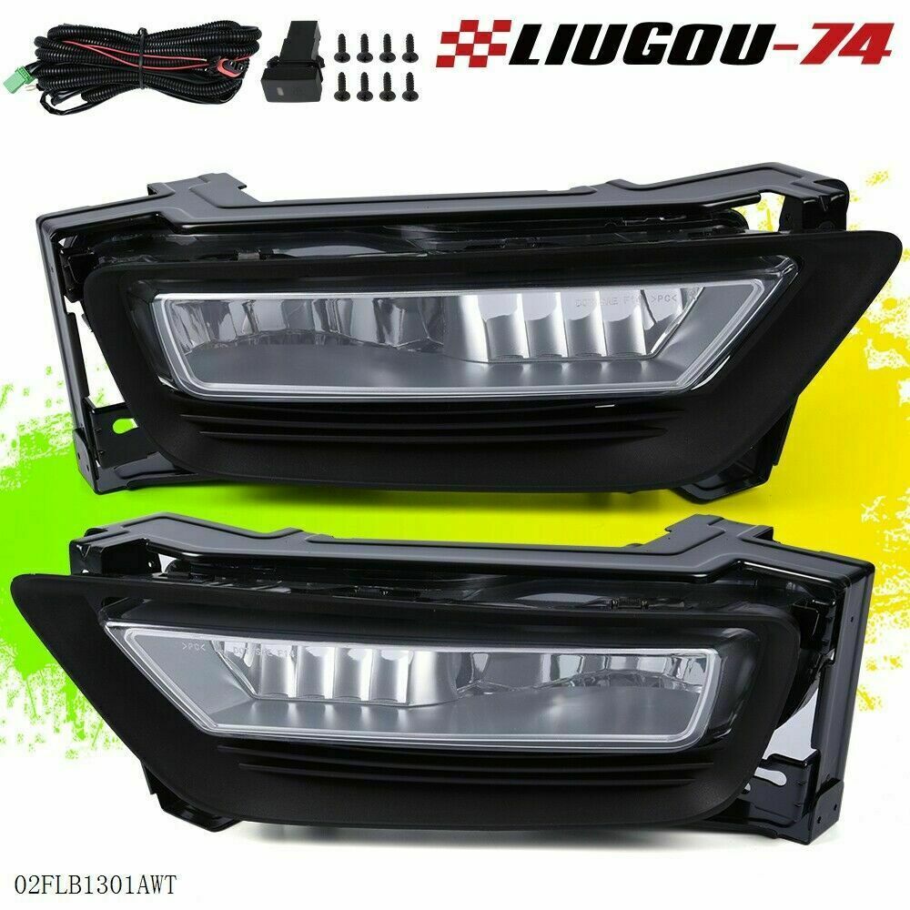 Left + Right Suitable for 2013-2015 for Honda Accord Sedan Transparent Fog Lights with Bulbs U