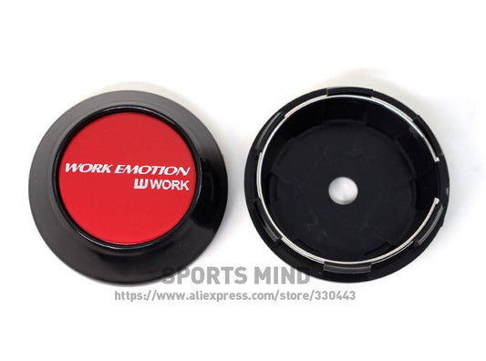 4-piece set of 69mm working emotion badge wheel center caps hub caps rim caps red and black TE37