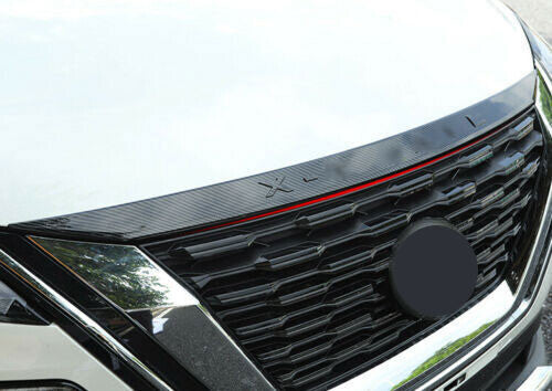 for Nissan Rogue X-Trail 2021-23 Carbon ABS Front Engine Hood Molding Strip Trim