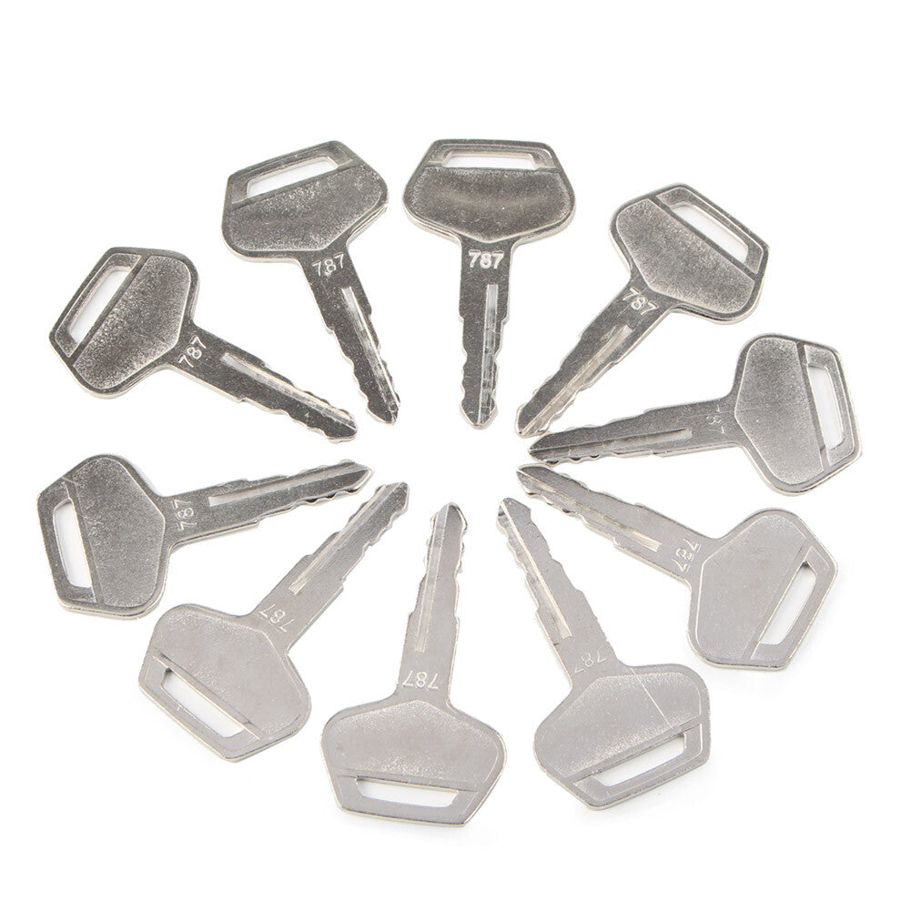 10pcs Ignition Keys 787 TR261434 For Komatsu Excavator Dozer Loader Metal