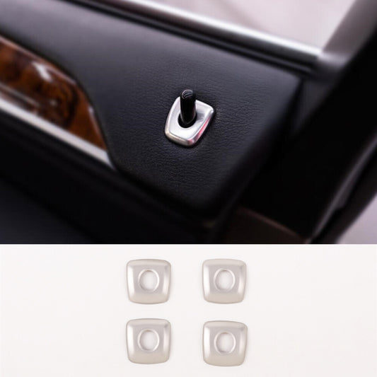 4¡ÁSteel Silver Interior Door Lock Pins Ring Trim for BMW X5 E70 X6 E71 2008-2013