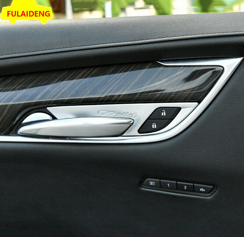 for Cadillac XT5 2016-2021 Silver Interior Door Handle Bowl Cover Stickers Trim