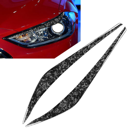 2PCS Front Headlight Eyebrow Eyelid Cover Trim Fit for Hyundai for Elantra 2016-2018