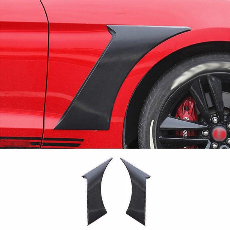 for Ford for Mustang 2015-2022 ST Matt Black Front Vent Fender Flank Cover Trim 2PCS