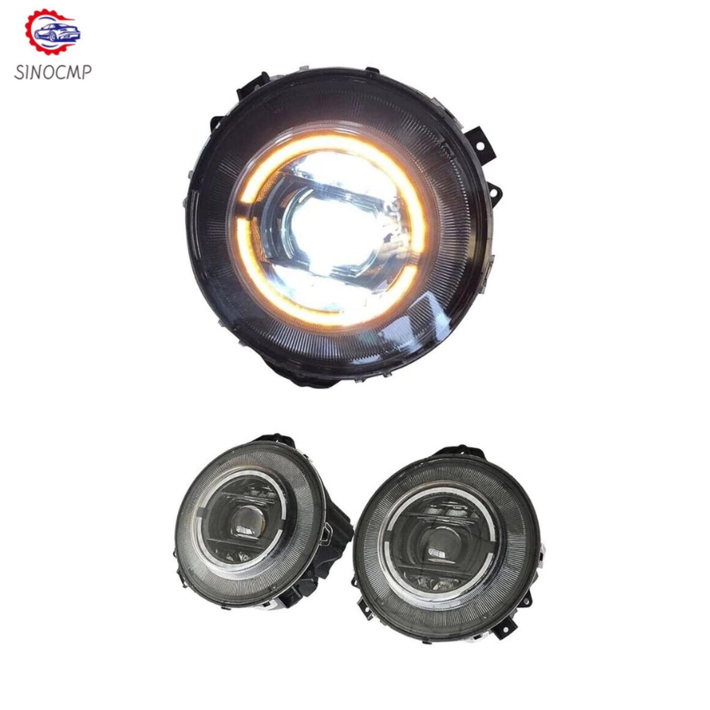 2pcs W463 Black Headlights Fit for 2009-2018 for Mercedes-Benz G Class G350 G500